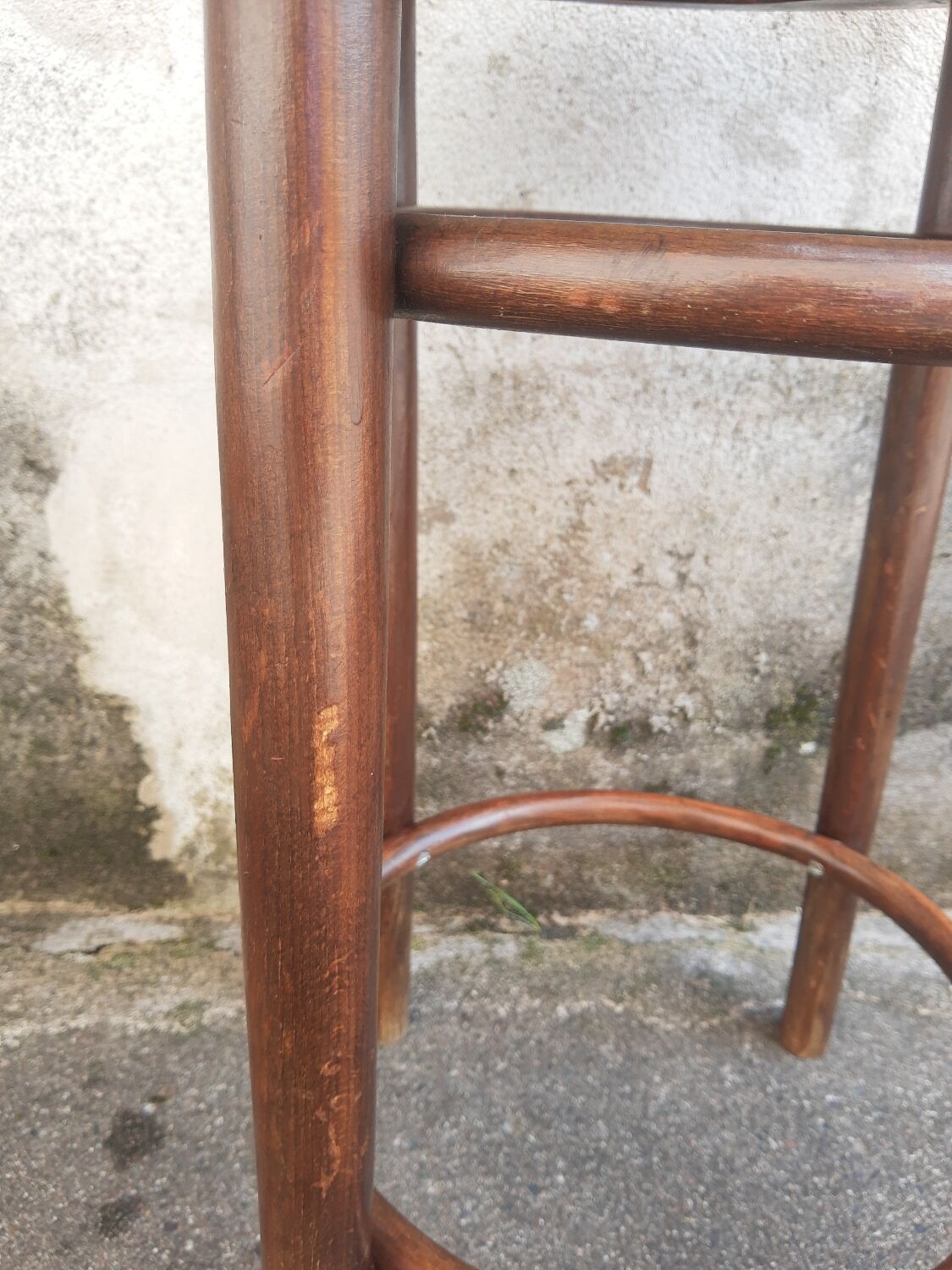 Wooden stool and vintage canning