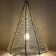 Conical stainless steel wire table lamp, vintage 80's