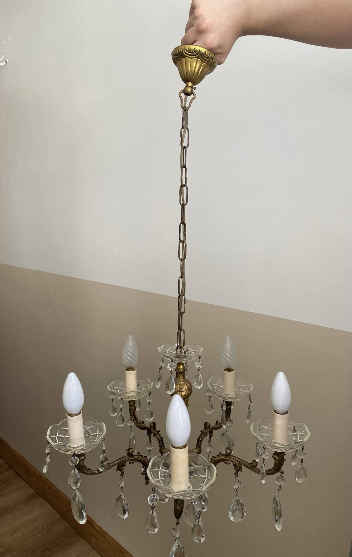 Lustre vintage en bronze