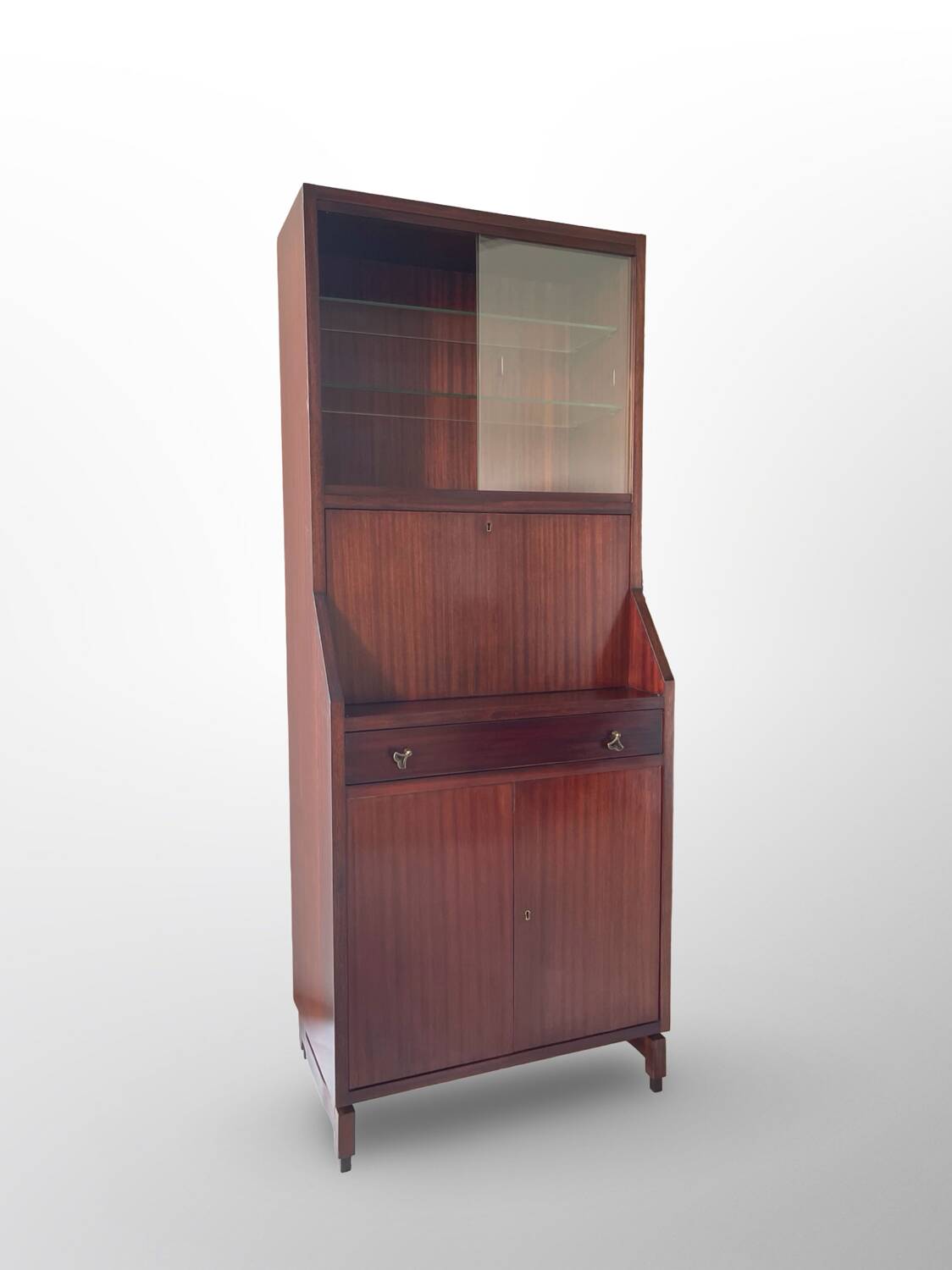 Buffet/crédence italienne en bois et acajou plaqué, années 1960.