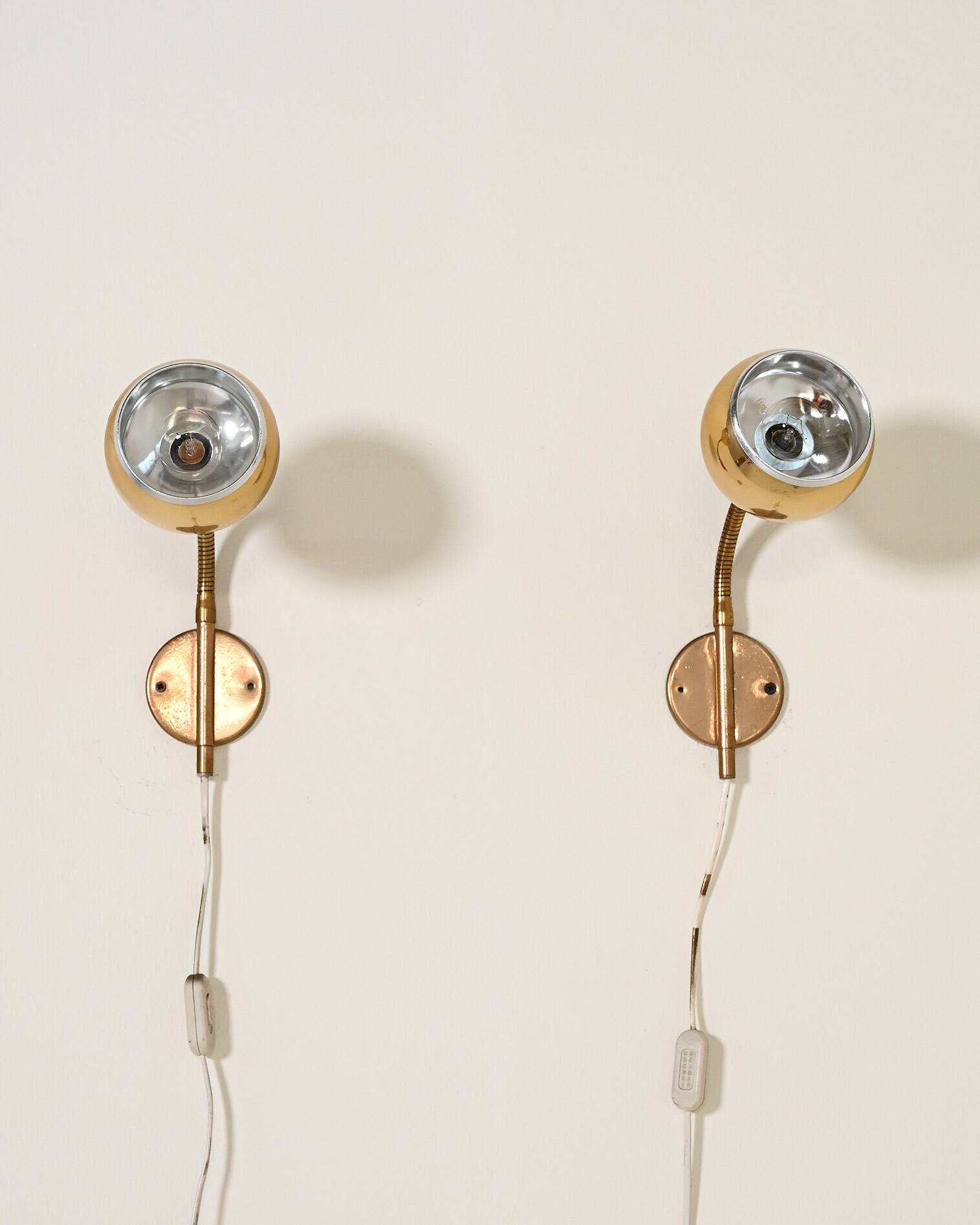 Pair of wall lamps by Möllers Armatur Eskilstuna, '50s