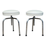 Pair of tripod workshop stools with screws from 1970.