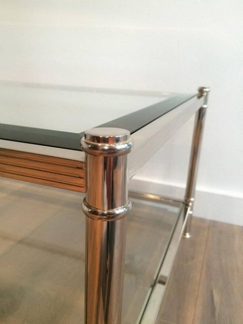 Grande table basse chromée
