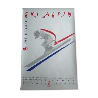Albertville Olympic Games Alpine Men's Ski Poster