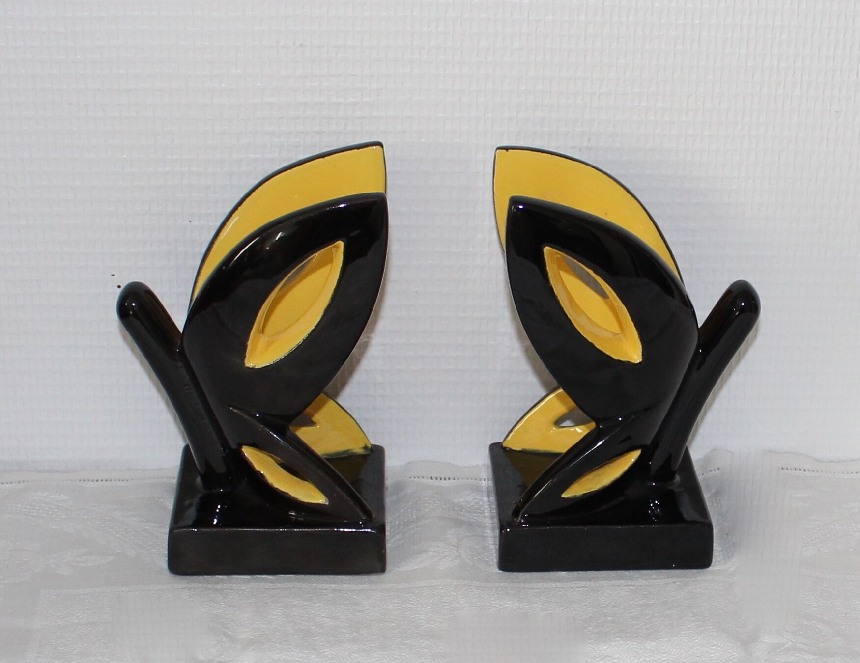 Pair of ceramic book greenhouse