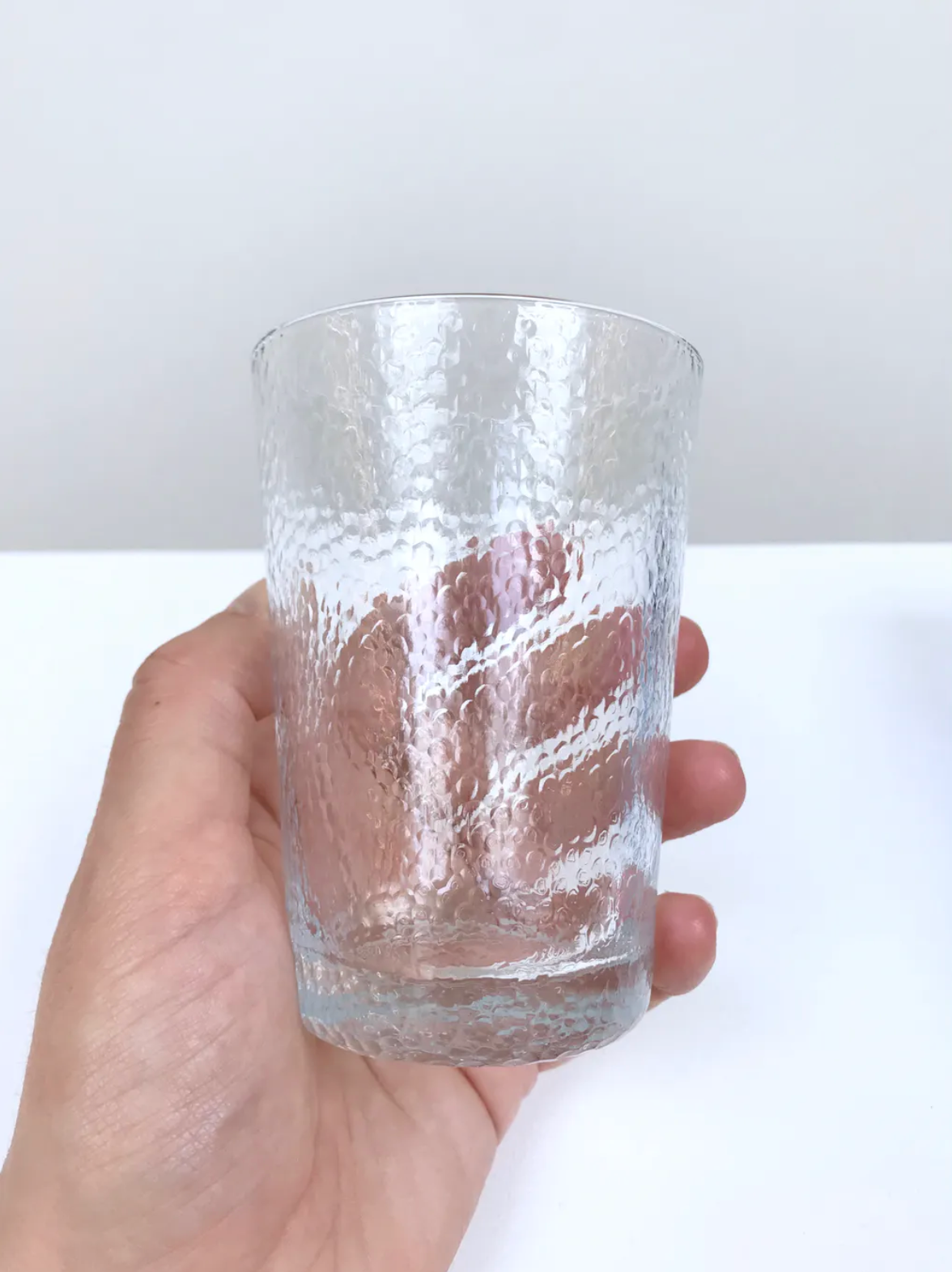 Lot of six hammered glass glasses