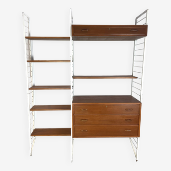 Vintage modular Ladderax wall system from the 1960s from the English brand Staples.
