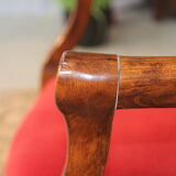 Red velvet voltaire armchair