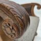 1950s, Danish armchair, furniture wool, solid carved oak wood.