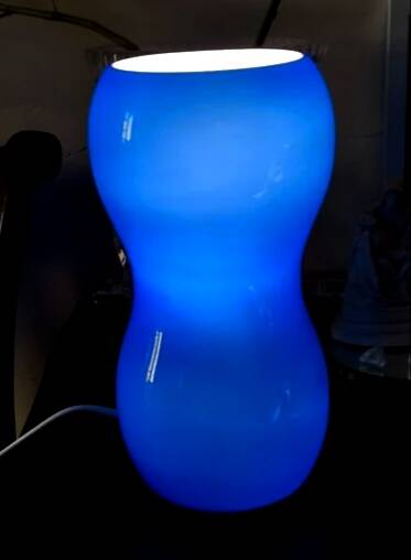 Blue glass lamp - Ikea vintage 1990
