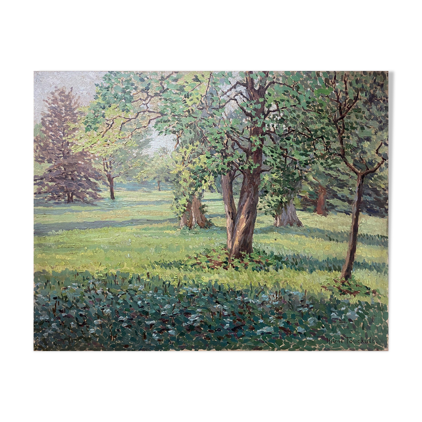 HST painting "Sunny Glade" Impressionism Hélène Foucault (1886-1959)