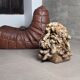 Large organic glazed stoneware sculpture with coral shapes, signed, 2002