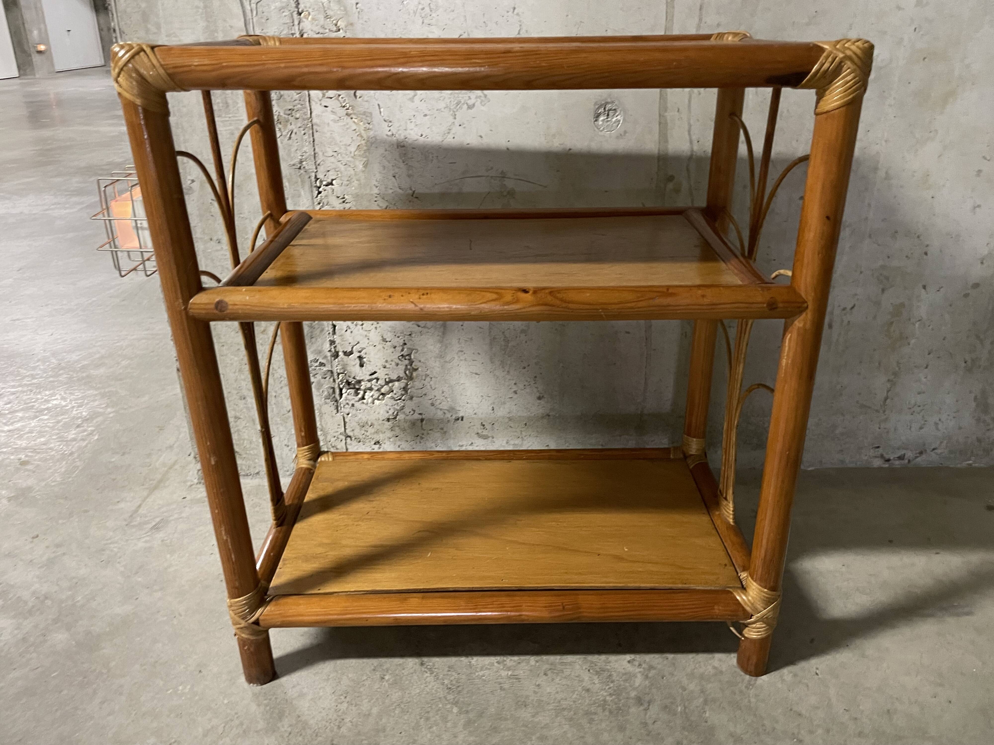 1960s rattan shelf