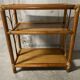 Wood and rattan shelf, 1960s