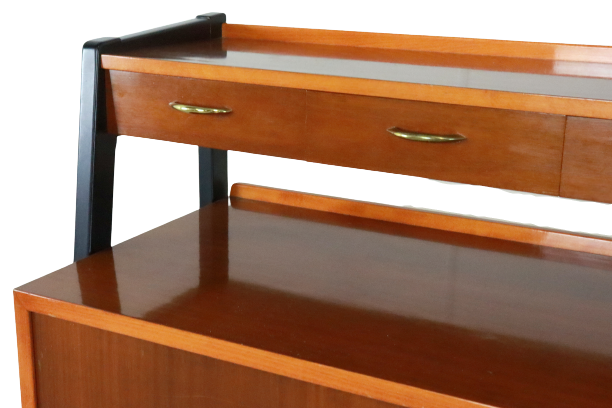 Vintage high sideboard two piece cabinet 'Korpela'