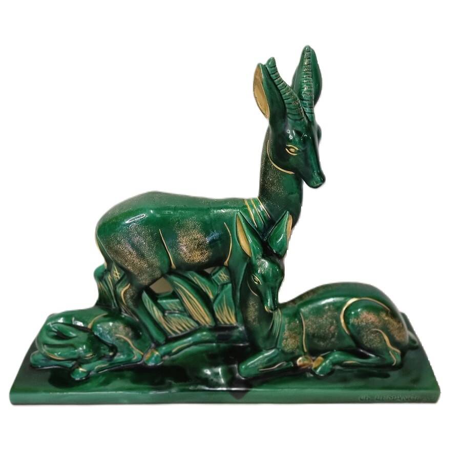 French Ceramic Art Deco Sculpture Of Ch. Lemanceau, 1930s