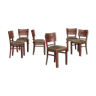 French Art Deco Oak Dining Chairs attr. to Charles Dudouyt