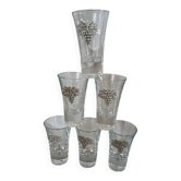 6 petits verres à liqueur anciens