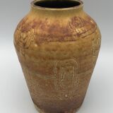 Artistic Vase in Ceramic ACOLAY style Brutalist, vintage, signed Hubert GUY
