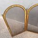Antique brass fireplace screen from 1920, vintage spark guard.