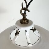 Industrial White Enamel Factory Pendant Lamp, 1960s