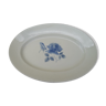 Plat ovale en faïence de Digoin Sarreguemines  motif roses bleues L 35 cm