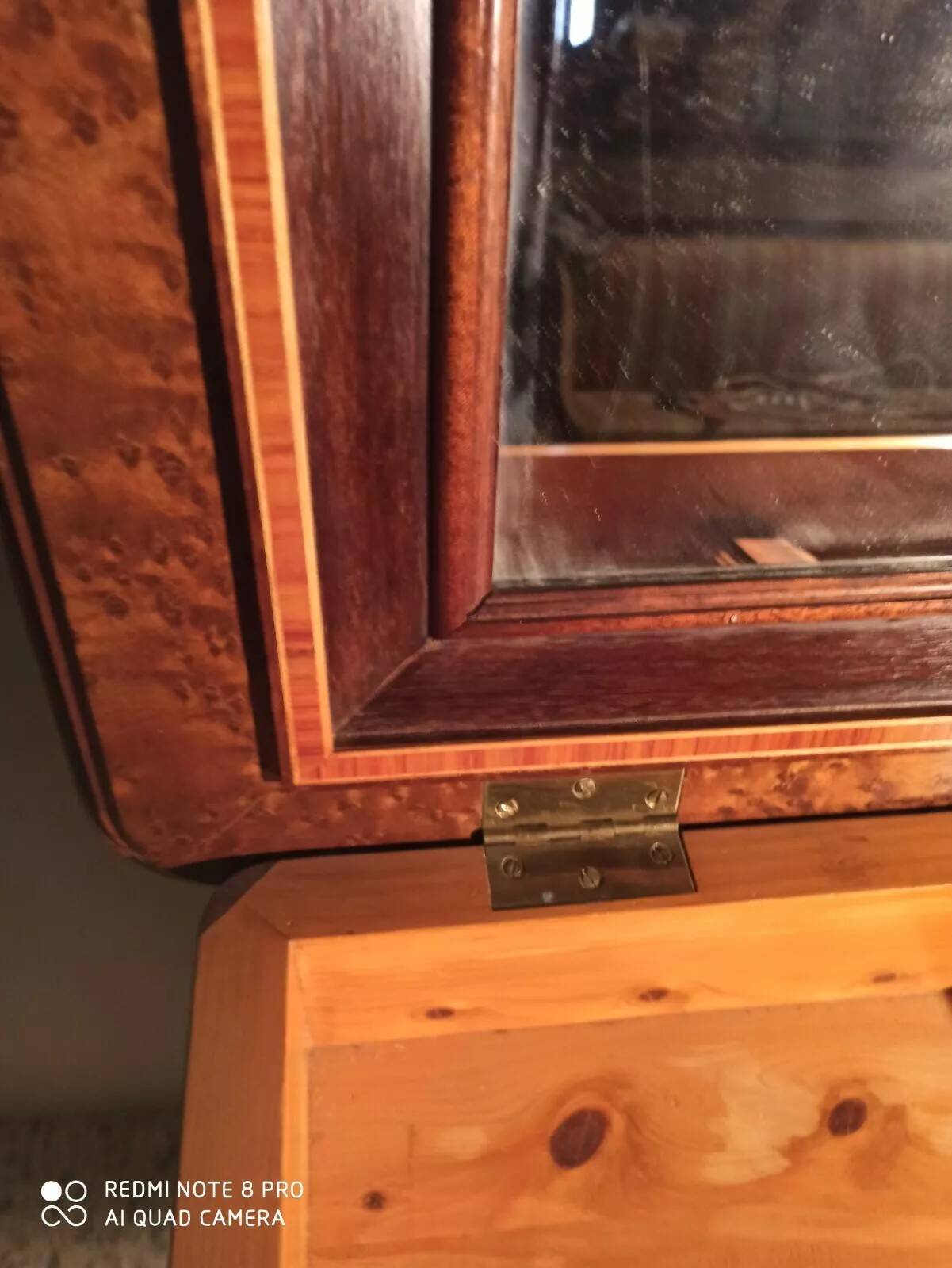 Work table desk 19th century inlaid walnut maple rosewood