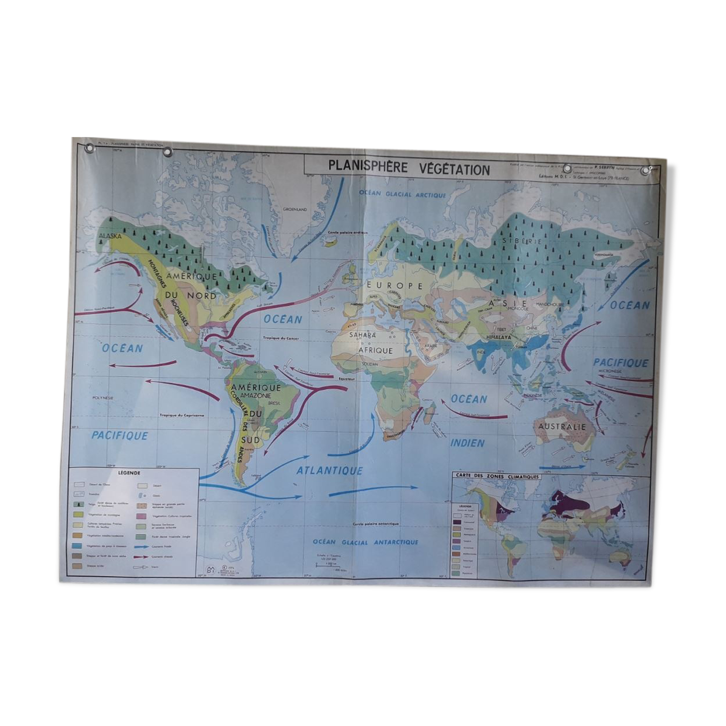 World map, edition M.D.I 1976
