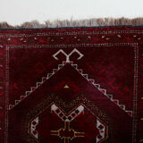 Afghan fringed wool vintage rug 103x79cm