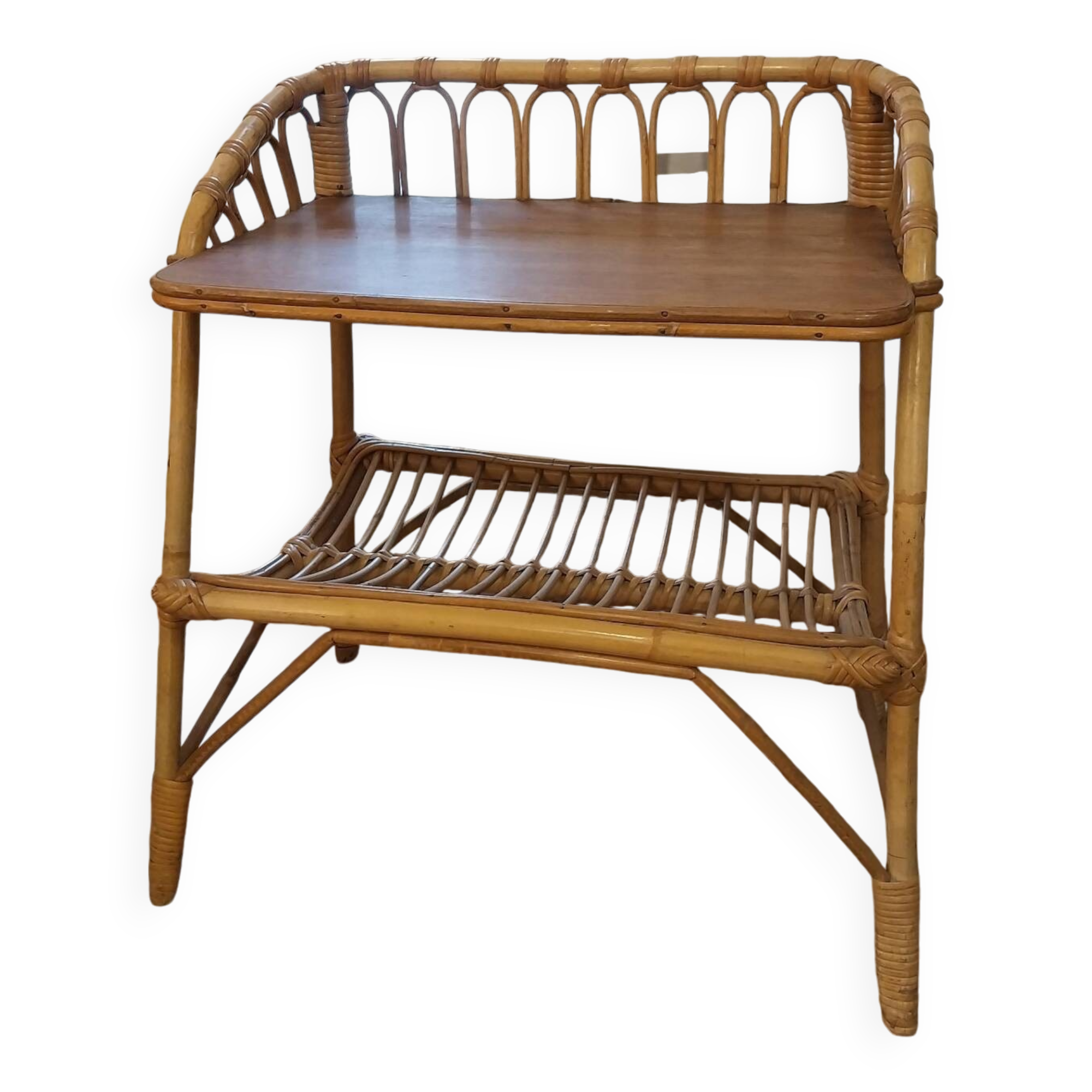 Rattan bedside table