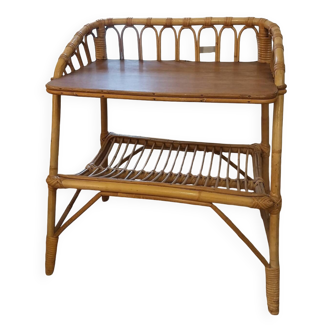Table de chevet en rotin