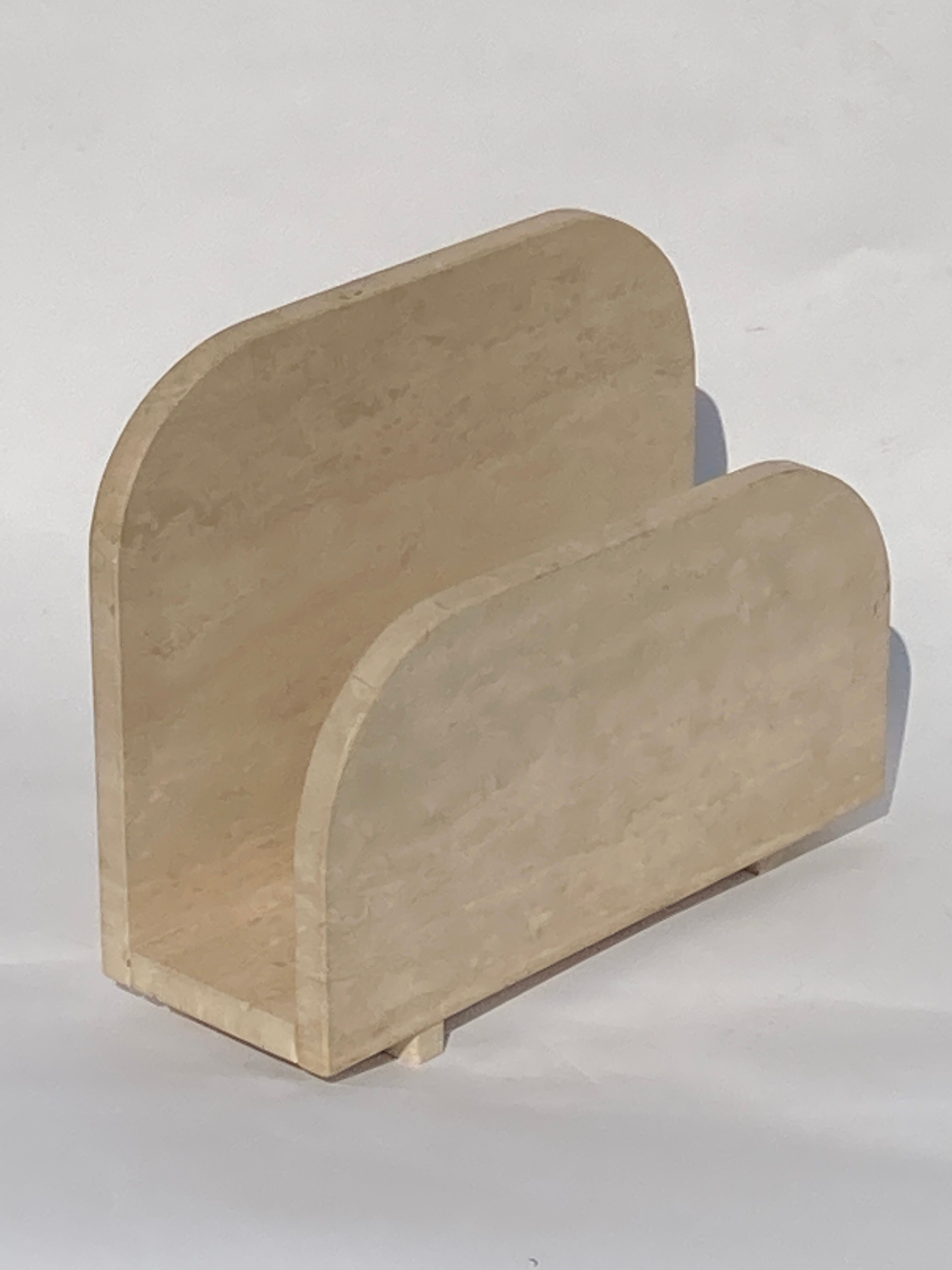 Travertin magazine rack