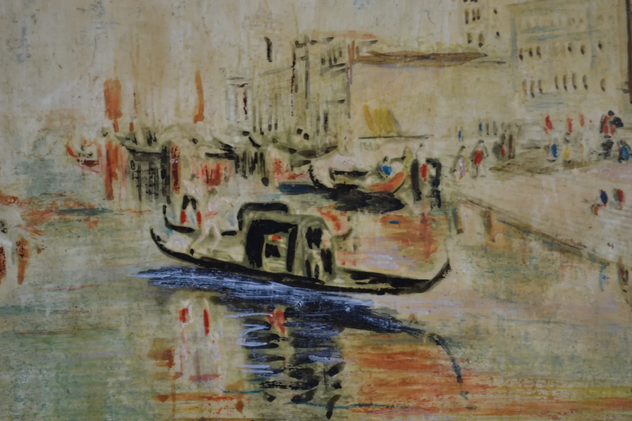 Venice "The Grand Canal" Old painting Oil on canvas