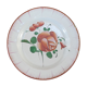 Plate in faience de l'est pink red 19th Luneville islettes st clement nº3