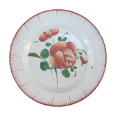 Assiette en faience de l'est rose rouge 19eme Luneville islettes st clement nº3