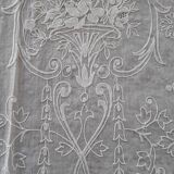 Pair of old curtains embroidered in cotton thread