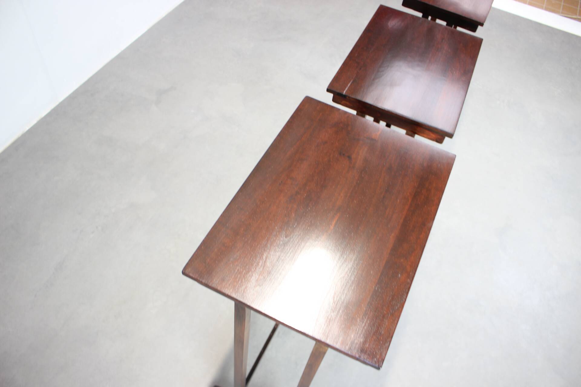 Art Deco Nesting Tables in Mahogany Veneer, 1930s, Czechoslovakia