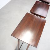 Art Deco Nesting Tables in Mahogany Veneer, 1930s, Czechoslovakia