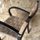 Vintage armchair with woven cord and wooden frame, Axel Larsson, circa 1960.