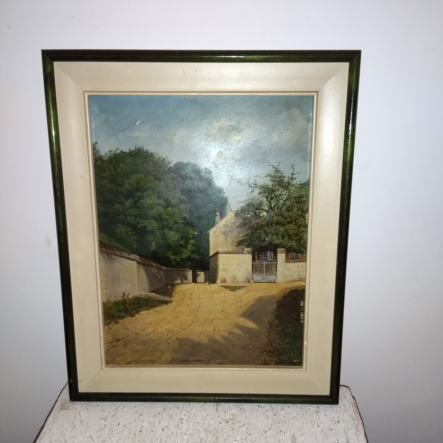 Oil painting on cardboard