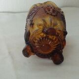 Vase a violet tripod in glasses period charles x decor fleur de lys