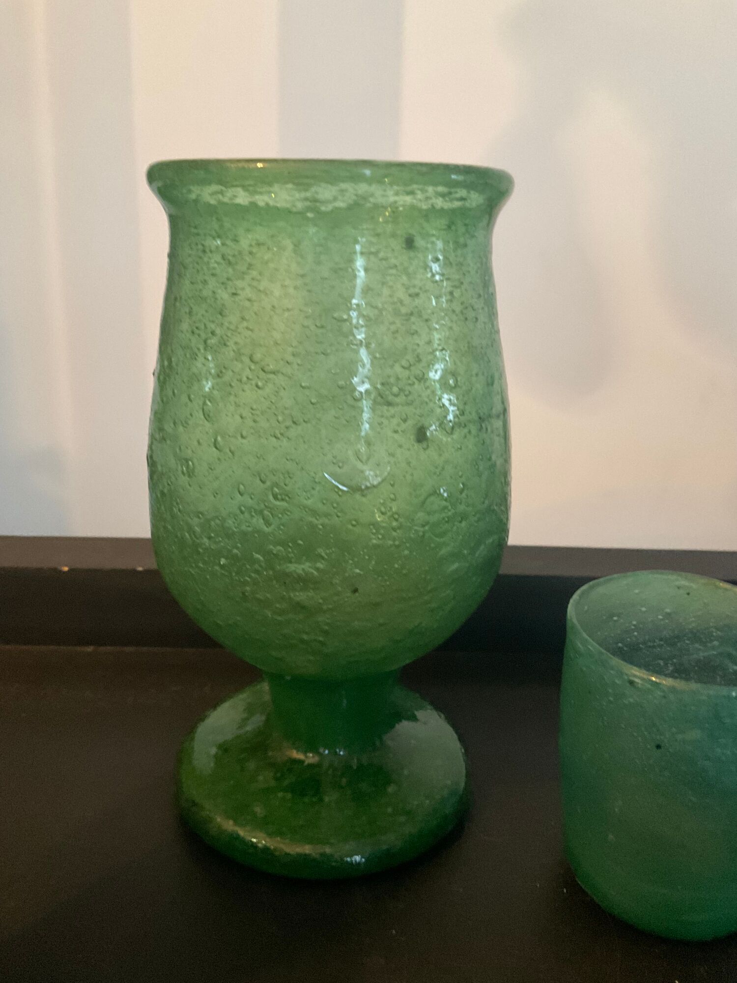 Series of vintage jar vases in bubbled glass paste from the 50s-60s