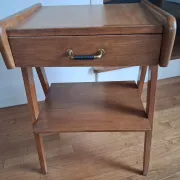 60s compass leg bedside table in light chain.