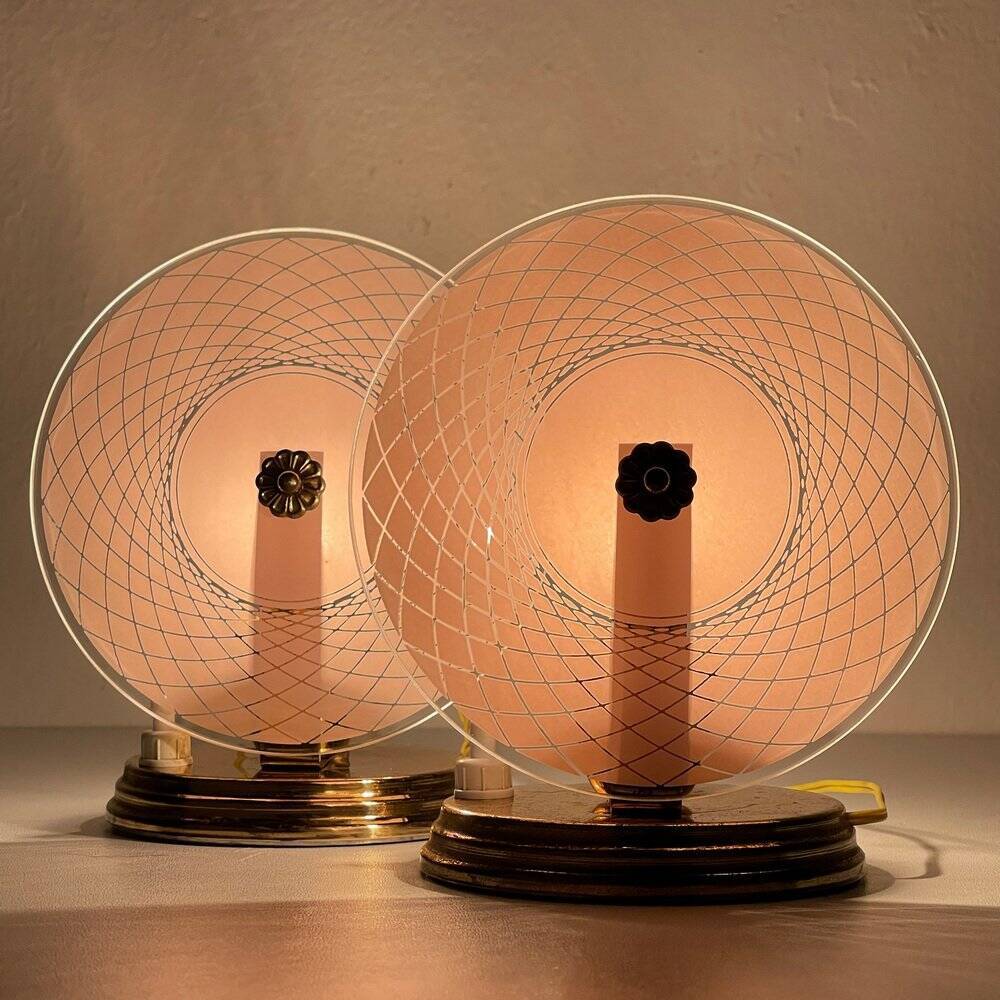 Nightside table lamps, Italy, 1950s, set of 2