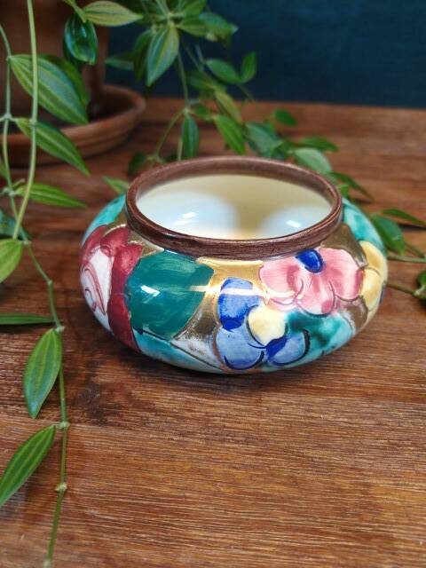 Coupelle en céramique vintage motifs fleuris