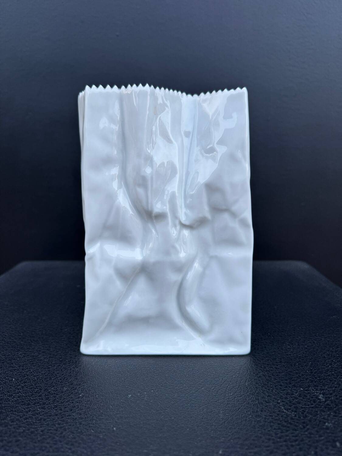 "Paper bag" vase by Tapio Wirkkala, Rosenthal, 1970s.