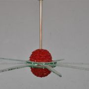 Chandelier design vintage Italian glass 8 branches