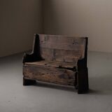 Alpine larch wood storage bench, Folk Art, Piedmont, 19th century