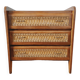 Vintage 1950 wood and rattan chest of drawers