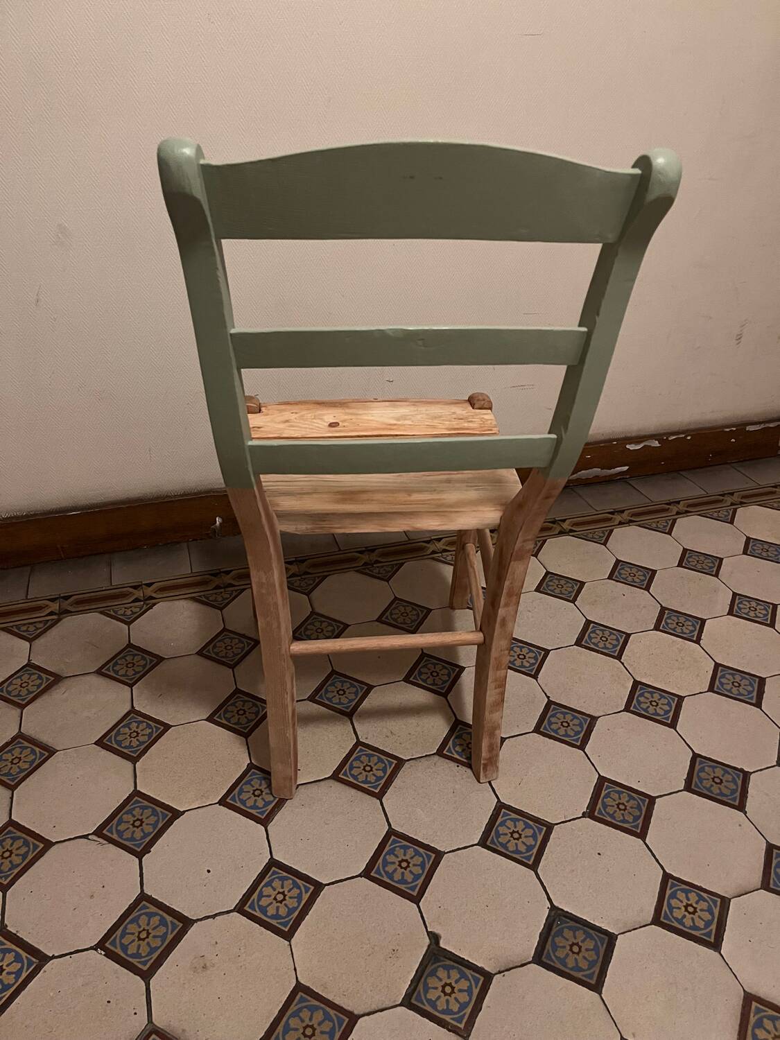 Vintage green wooden chair